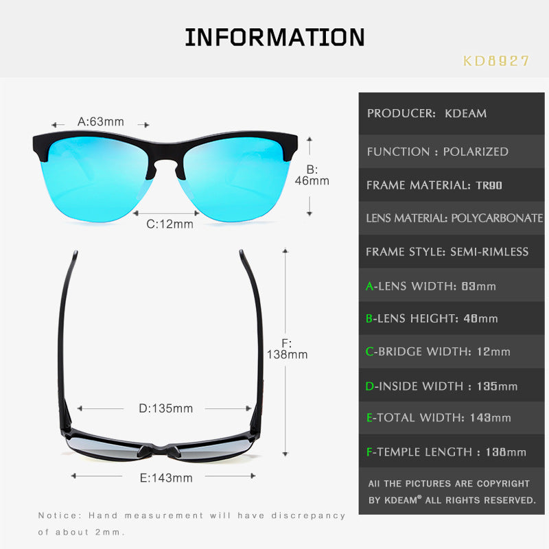 TR90 Half-frame Polarized Sunglasses European And American Men