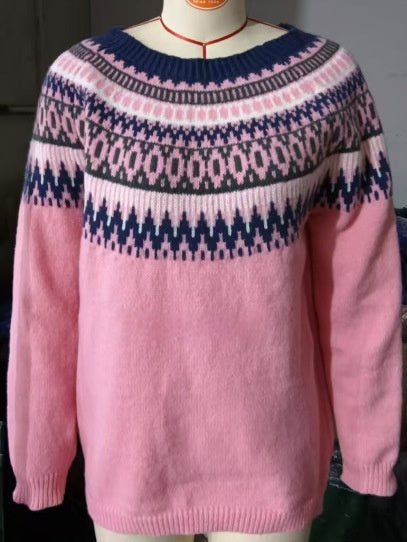 Women's Sweater Acrylic Thick Needle Thick Jacquard
