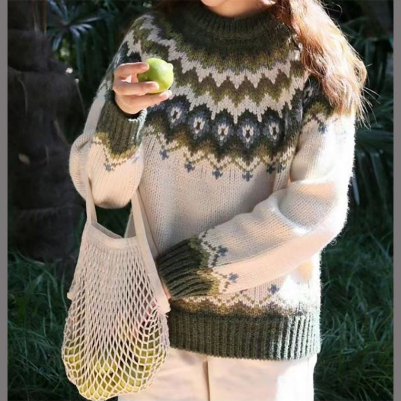 Women's Sweater Acrylic Thick Needle Thick Jacquard