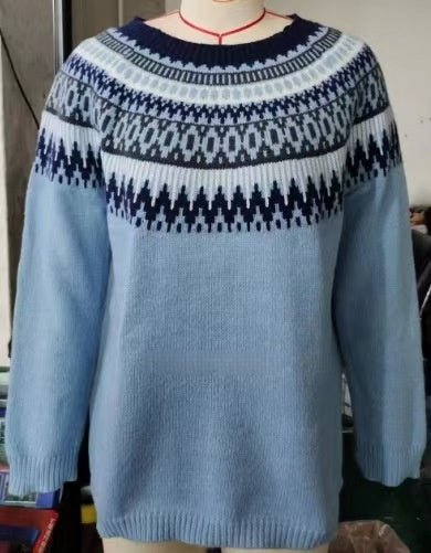 Women's Sweater Acrylic Thick Needle Thick Jacquard