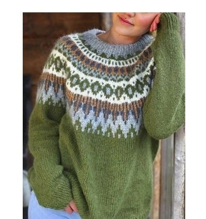 Women's Sweater Acrylic Thick Needle Thick Jacquard